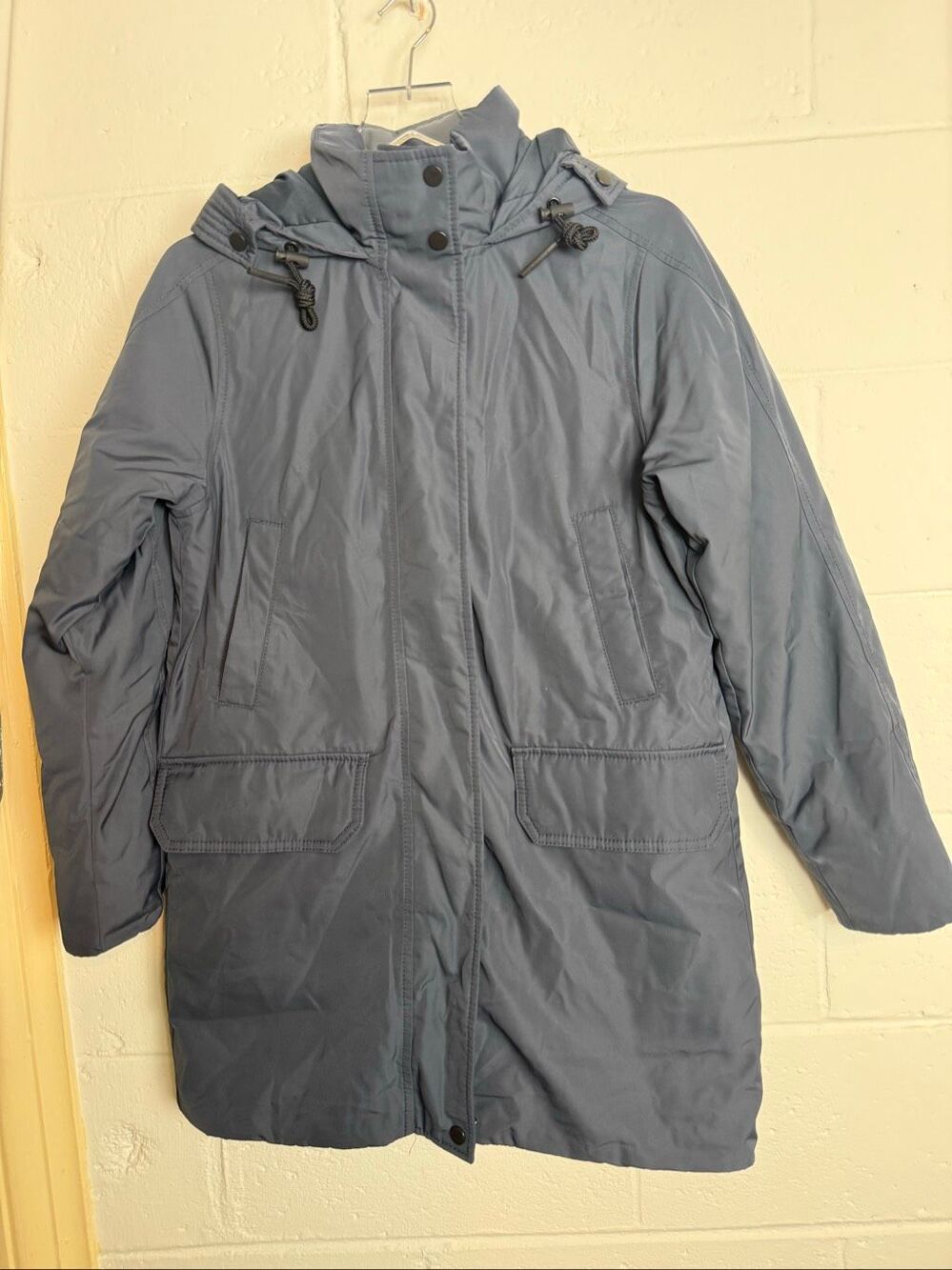 Everlane Women’s XS ReNew Military Parka Navy Blue Hooded Puffer Utility Coat